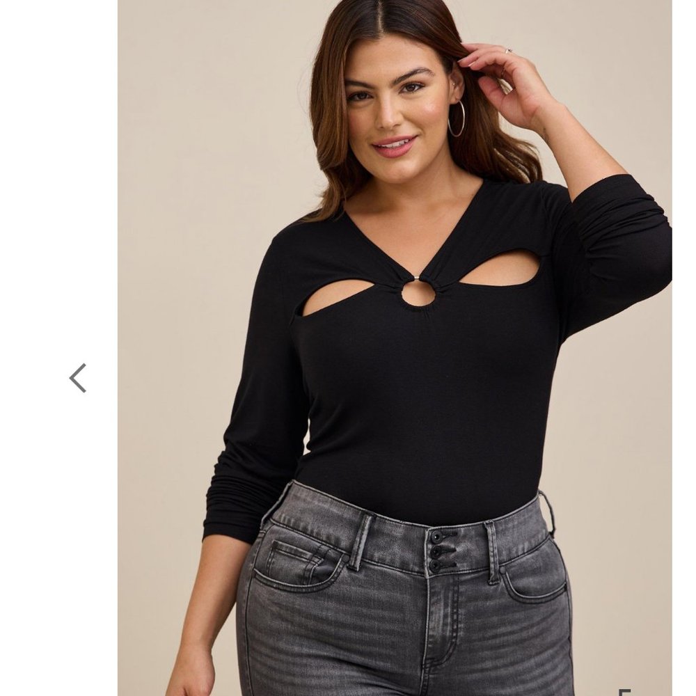 torrid Super Soft O-Ring Detail And Cutouts Long Sleeve Top